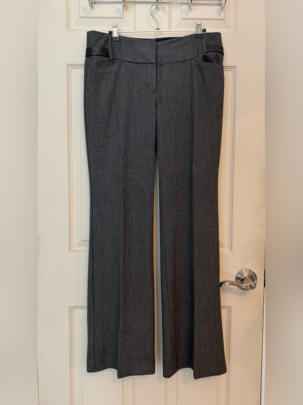Express Editor Black/ Gray Wide-Leg Dress Pants